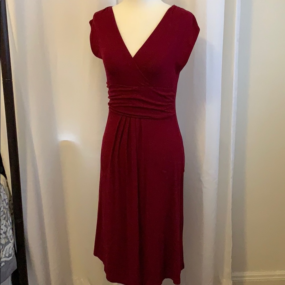 Maroon Nursing Maternity Dress